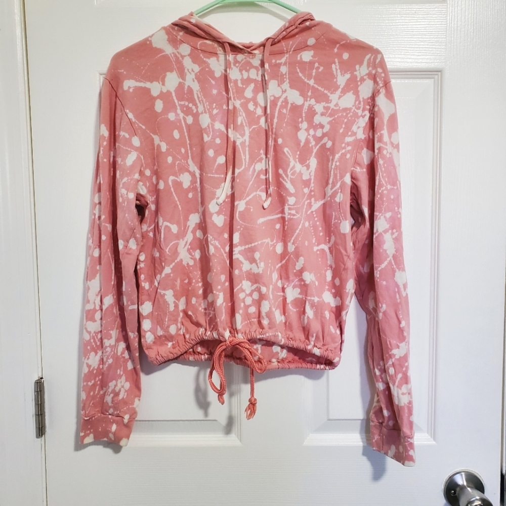 🌸Baby Pink Splatter Pattern Lightweight Hoodie